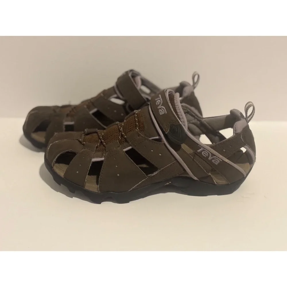 Teva Mens Forebay‎ Sport Sandals Brown Bungee Cord Hiking Trail Hook Loop Shoe 8